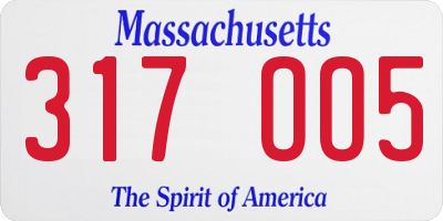 MA license plate 317OO5