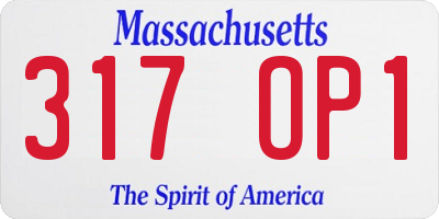 MA license plate 317OP1