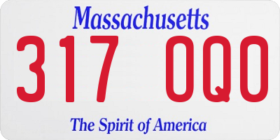 MA license plate 317OQ0