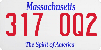 MA license plate 317OQ2