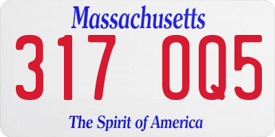 MA license plate 317OQ5