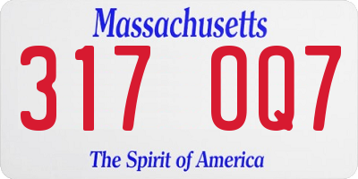 MA license plate 317OQ7