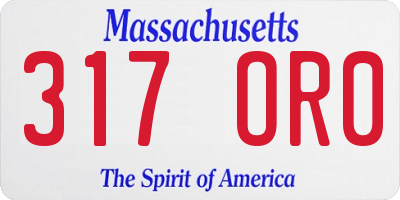 MA license plate 317OR0