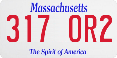 MA license plate 317OR2