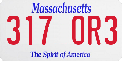 MA license plate 317OR3