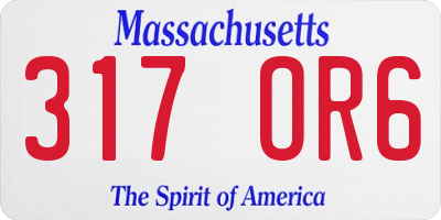 MA license plate 317OR6