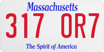 MA license plate 317OR7