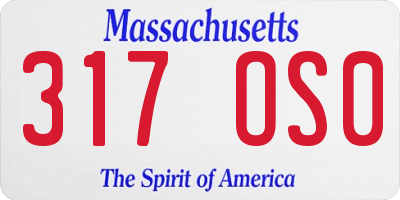 MA license plate 317OS0