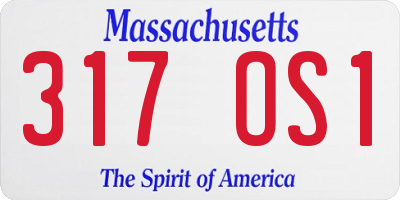 MA license plate 317OS1