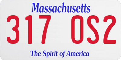 MA license plate 317OS2