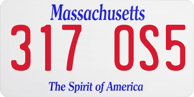 MA license plate 317OS5