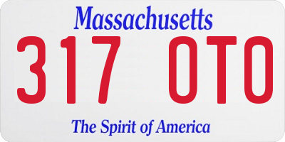 MA license plate 317OT0