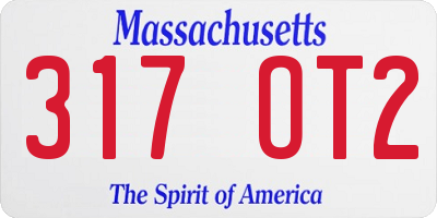 MA license plate 317OT2