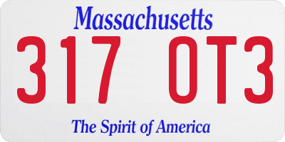 MA license plate 317OT3