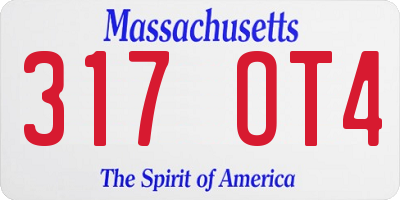 MA license plate 317OT4