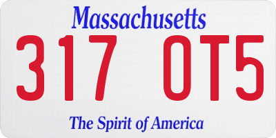 MA license plate 317OT5
