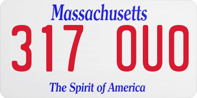 MA license plate 317OU0