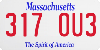 MA license plate 317OU3