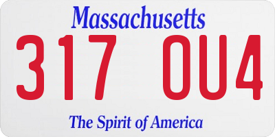 MA license plate 317OU4