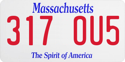 MA license plate 317OU5