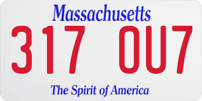 MA license plate 317OU7