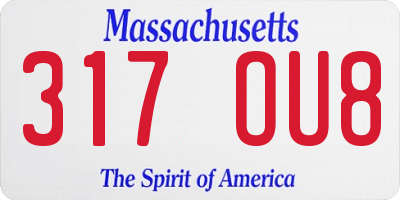 MA license plate 317OU8