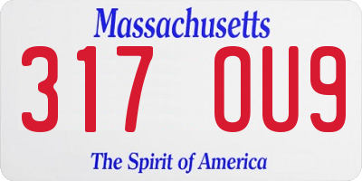 MA license plate 317OU9