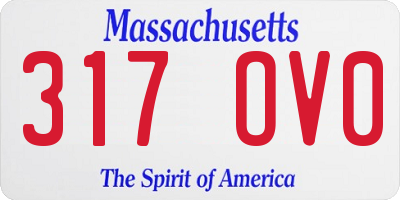 MA license plate 317OV0