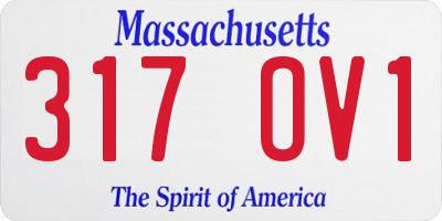 MA license plate 317OV1