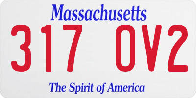 MA license plate 317OV2