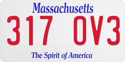 MA license plate 317OV3