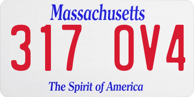 MA license plate 317OV4