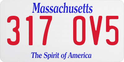 MA license plate 317OV5