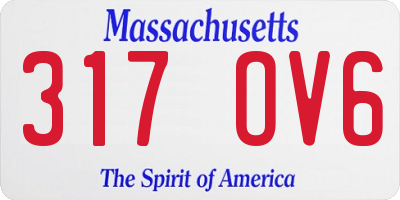 MA license plate 317OV6
