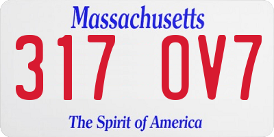 MA license plate 317OV7