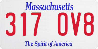 MA license plate 317OV8