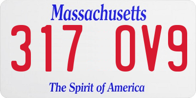 MA license plate 317OV9