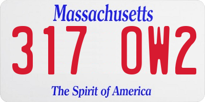 MA license plate 317OW2
