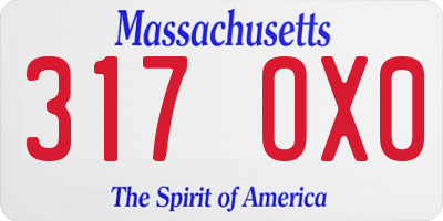 MA license plate 317OX0