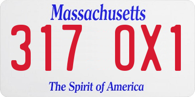 MA license plate 317OX1