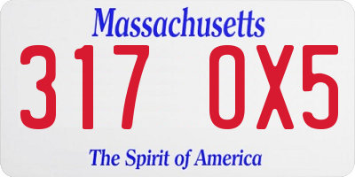 MA license plate 317OX5
