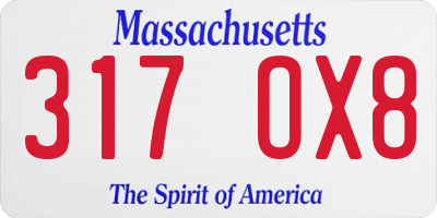 MA license plate 317OX8