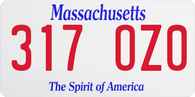 MA license plate 317OZ0
