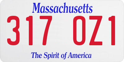MA license plate 317OZ1