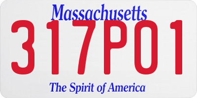 MA license plate 317P01