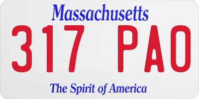 MA license plate 317PA0