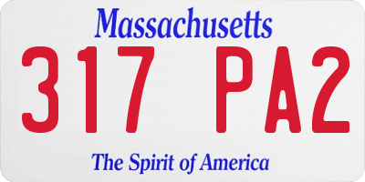 MA license plate 317PA2