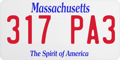 MA license plate 317PA3