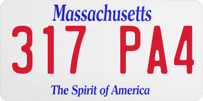 MA license plate 317PA4