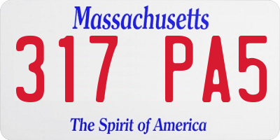 MA license plate 317PA5